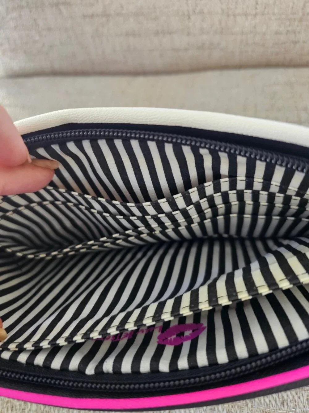 Luv Betsey by Betsey Johnson Striped Multi-Compartment Wristlet Clutch